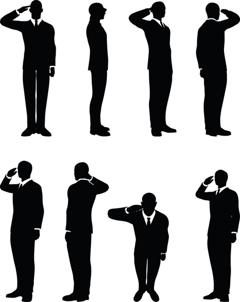 businessman silhouette in saluting - Vector, Image