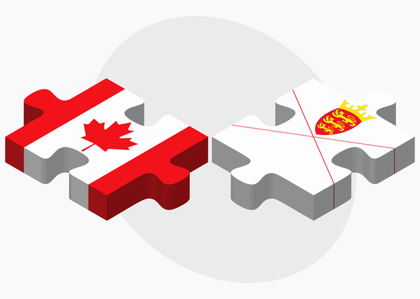 Canada en Jersey vlaggen  - Vector, afbeelding