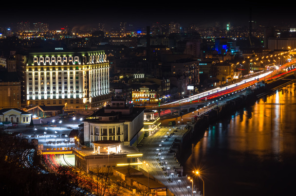 Kiev city in Ukraine at night  - Foto, Imagem