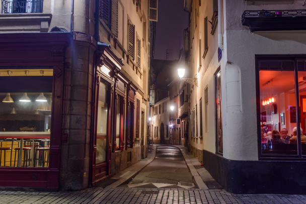 Gece şehir sokak Strasbugr - Fotoğraf, Görsel