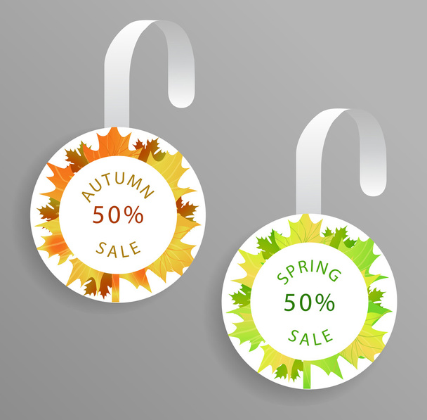 autumn and spring sale stickers - Вектор, зображення
