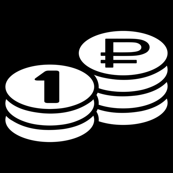 Rouble Coin Stacks Icon - Vektor, Bild