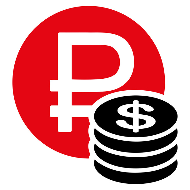 Rouble And Dollar Coins Icon - ベクター画像