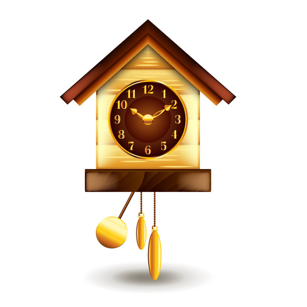 Cuckoo-clock isolated on white vector - Vector, Image