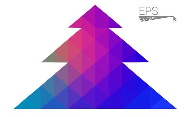 blaue, rote Low-Poly-Stil Weihnachtsbaum Vektor Illustration, bestehend aus Dreiecken. abstrakte dreieckige polygonale Origami oder Kristall-Design der Silvesterfeier. isoliert auf weißem Hintergrund - Vektor, Bild