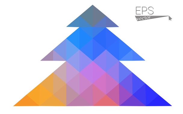 Monivärinen kirkas matala monikulmio tyyli joulukuusi vektori kuvitus koostuu kolmioista. Abstrakti kolmiomainen monikulmainen origami tai kristalli suunnittelu uudenvuoden juhla. Eristetty valkoisella
   - Vektori, kuva