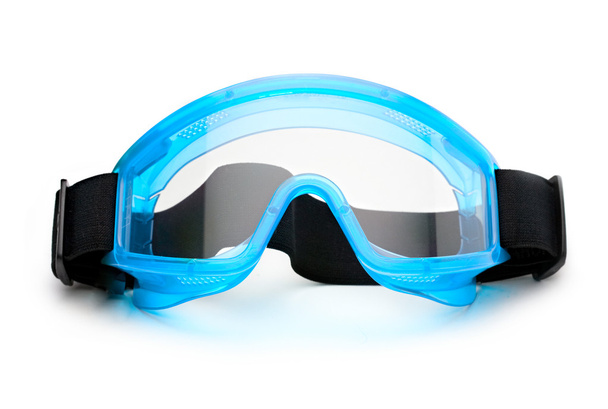 Escudos oculares azules de seguridad
 - Foto, Imagen