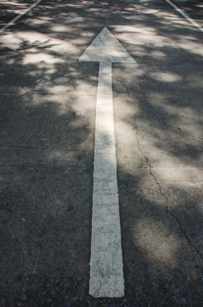 Arrow sign on cement road ,daylight - Photo, Image