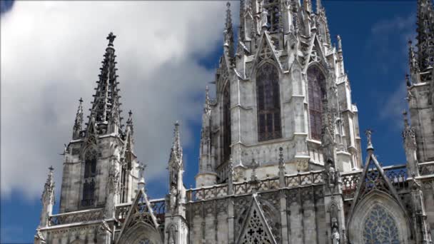 Gotische kathedraal in de blauwe hemel - Video