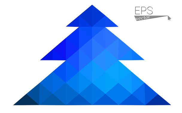 Koyu mavi düşük çokgen stilini Noel ağacı vektör çizim üçgen oluşan. Soyut üçgen poligon origami veya kristal tasarım yeni yıl kutlama. Beyaz arka plan üzerinde izole. - Vektör, Görsel