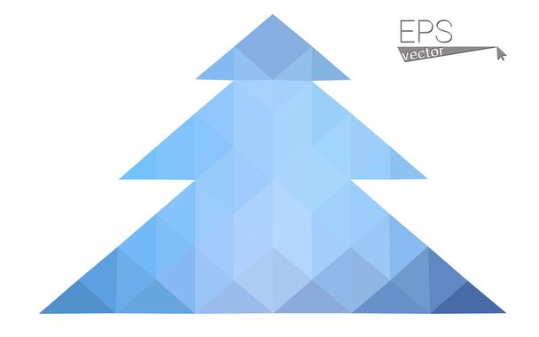 Tummansininen matala monikulmio tyyli joulukuusi vektori kuva koostuu kolmioista. Abstrakti kolmiomainen monikulmainen origami tai kristalli suunnittelu uudenvuoden juhla. Eristetty valkoisella pohjalla
. - Vektori, kuva