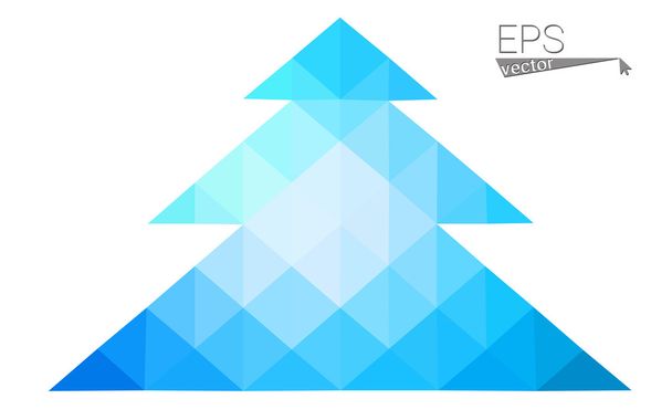 青、緑の低ポリ スタイル クリスマス ツリー ベクトル図の三角形から成る。抽象的な三角形の多角形折り紙や新年のお祝いのクリスタル デザイン。白い背景に分離 - ベクター画像
