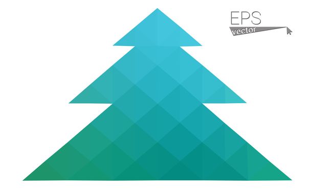 Sininen, vihreä matala poly tyyli joulukuusi vektori kuva koostuu kolmioista. Abstrakti kolmiomainen monikulmainen origami tai kristalli suunnittelu uudenvuoden juhla. Eristetty valkoisella pohjalla
 - Vektori, kuva