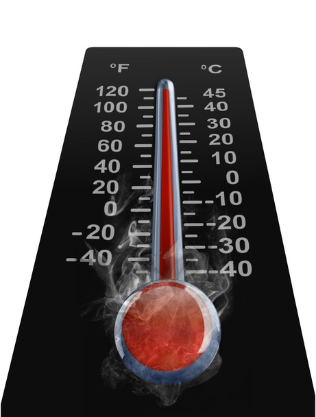 thermometer met hoge tempreture - Foto, afbeelding