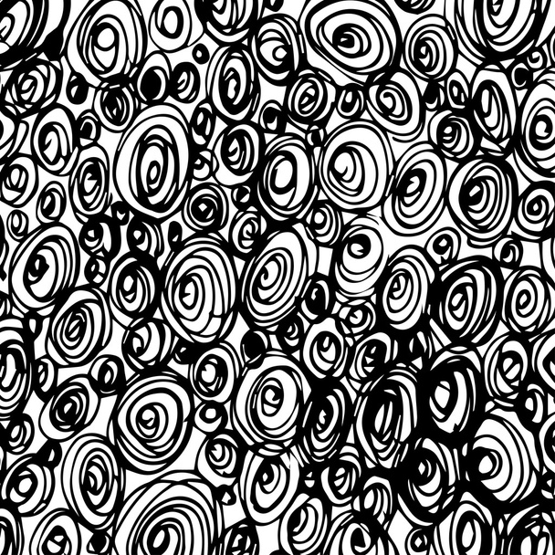 Hand Drawn Scribble Circles seamless pattern, vector design elements. - ベクター画像