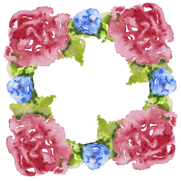 watercolor flowers frame - Fotó, kép