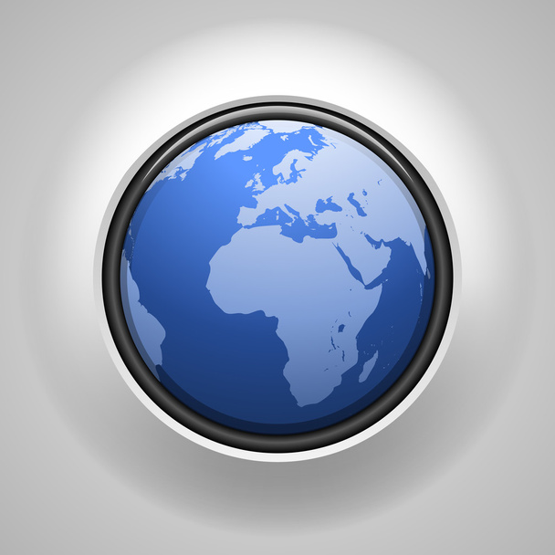 Globo világ gomb jel - Vektor, kép