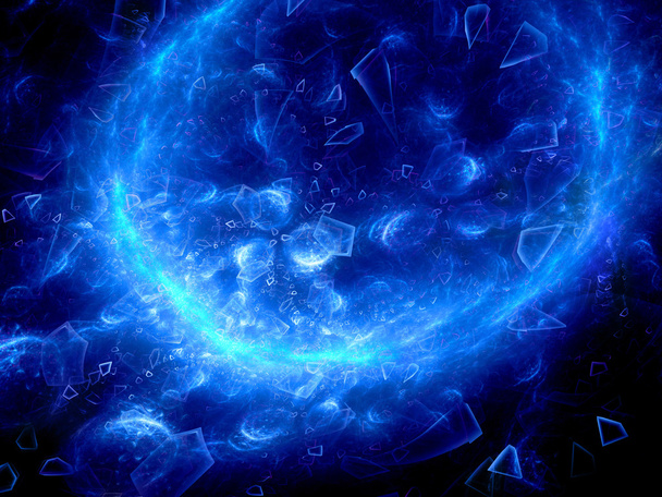 Niebieskie świecące wybuch wielowymiarowych  - Zdjęcie, obraz
