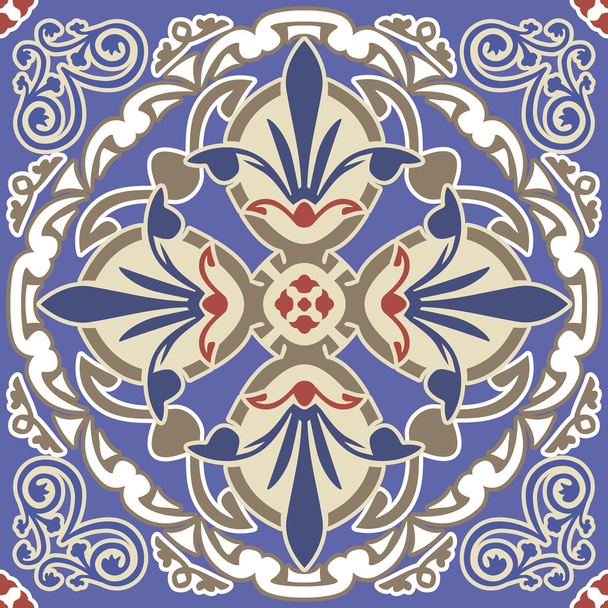 Seamless elegant Ornamental pattern.Ceramic tiles. Orient traditional ornament. Oriental and ethnic art theme. - Vector, Image