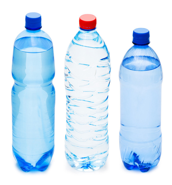 Many water bottles isolated on white - Φωτογραφία, εικόνα