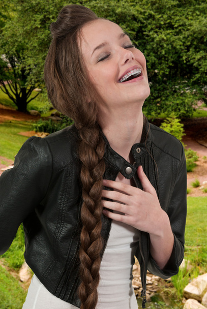 schöne junge Frau lacht - Foto, Bild