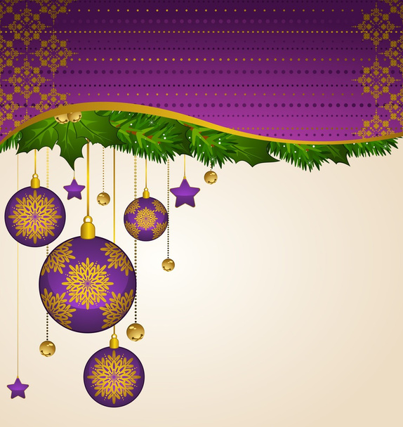 Рождественские шары украшения С Новым годом безделушки. Вектор
 - Вектор,изображение
