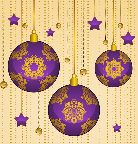 Christmas balls decoration Happy New Year bauble - Vector, Image