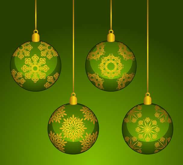 Christmas balls decoration Happy New Year bauble - Vector, Image