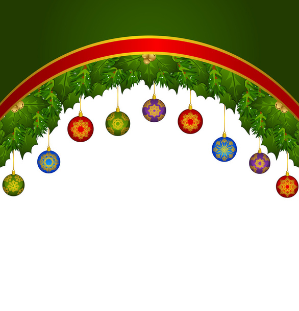 Christmas background with New Year's decorations - Vector, Image