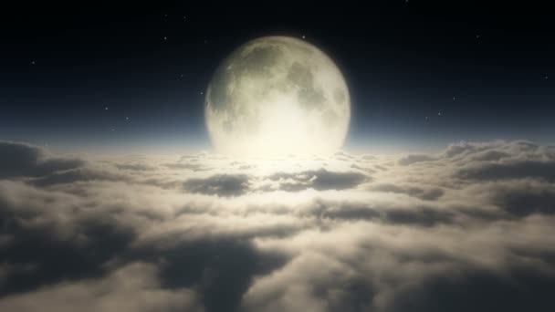 droom vliegen in wolken en maan - Video