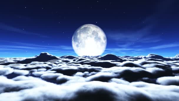 dream fly in clouds and moon - Footage, Video