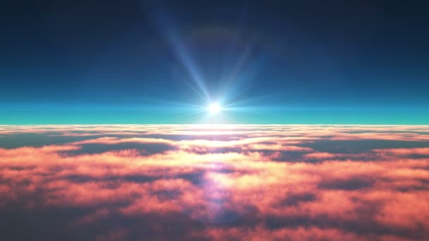 fliegen in den Wolken des Sonnenuntergangs - Filmmaterial, Video