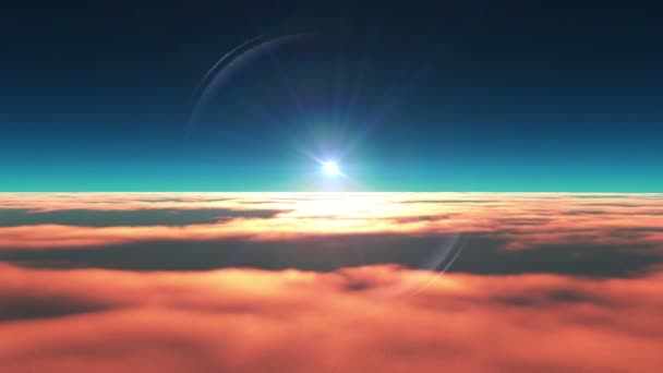 fliegen in den Wolken des Sonnenuntergangs - Filmmaterial, Video