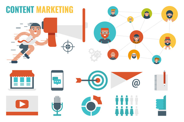 Content Marketing Konzept - Vektor, Bild