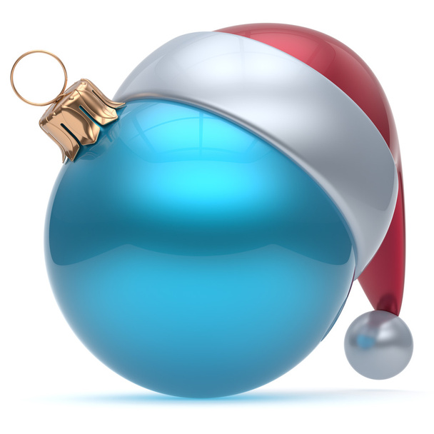 Christmas ball ornament blue New Year's Eve adornment bauble - Photo, Image
