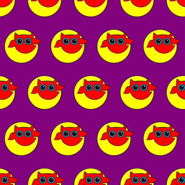 Безшовний декоративний векторний фон з совами в стилі поп-арту
 - Вектор, зображення