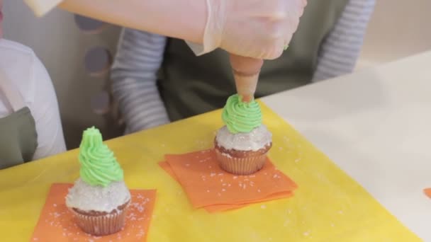 Making cupcakes for kids birthday party. - Footage, Video