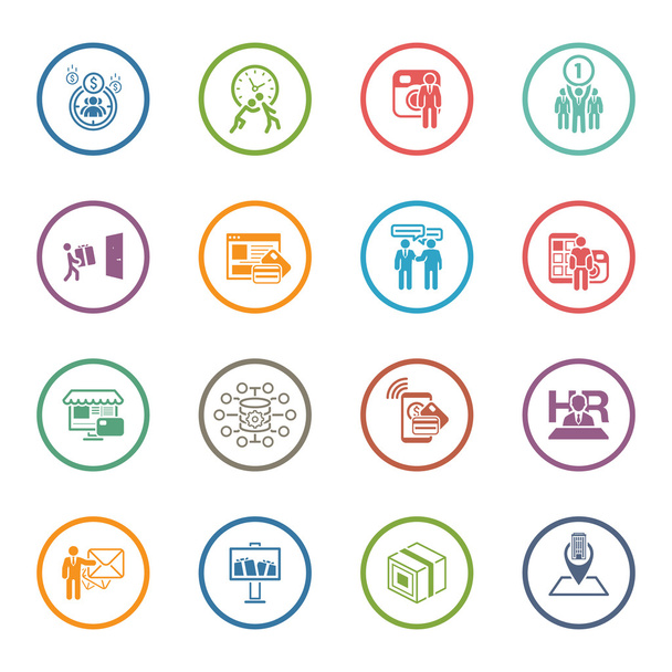 Flat Design Business Icons Set. - Vector, Image