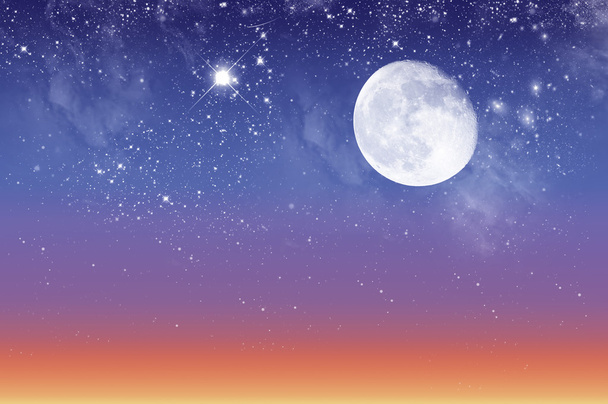 Beautiful twilight and starry sky - Zdjęcie, obraz