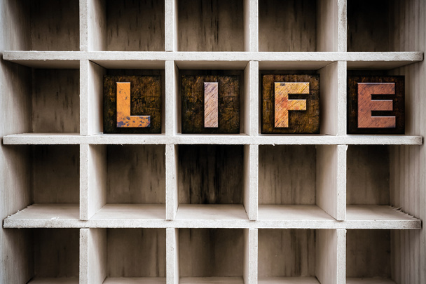 Концепція життя Тип дерев'яної літери в ящику
 - Фото, зображення