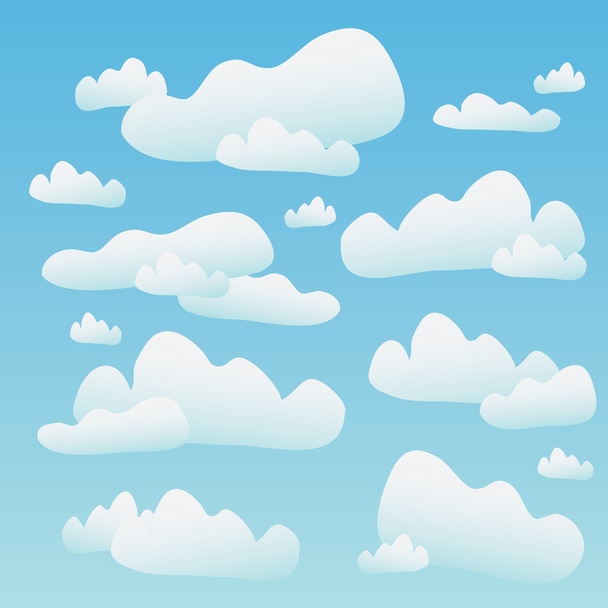 Bolyhos kék felhők - Vektor, kép