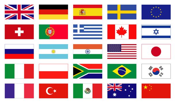 Banderas vectoriales del mundo. - Vector, Imagen