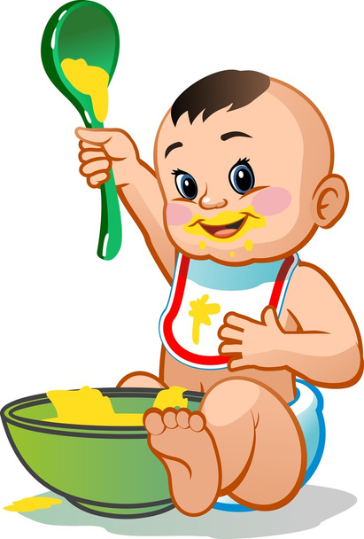 赤ん坊を食べる図 - ベクター画像