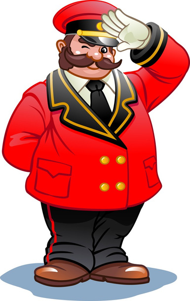 赤いスーツのドアボーイ - ベクター画像