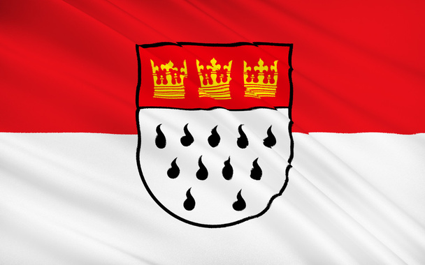 Flag of Cologne - a city in the Federal Republic of Germany, in  - Φωτογραφία, εικόνα