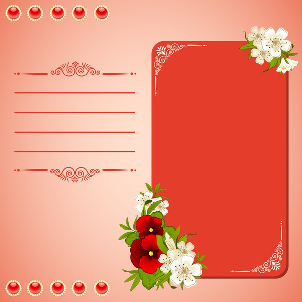Vintage background with lace ornaments and flowers - Φωτογραφία, εικόνα