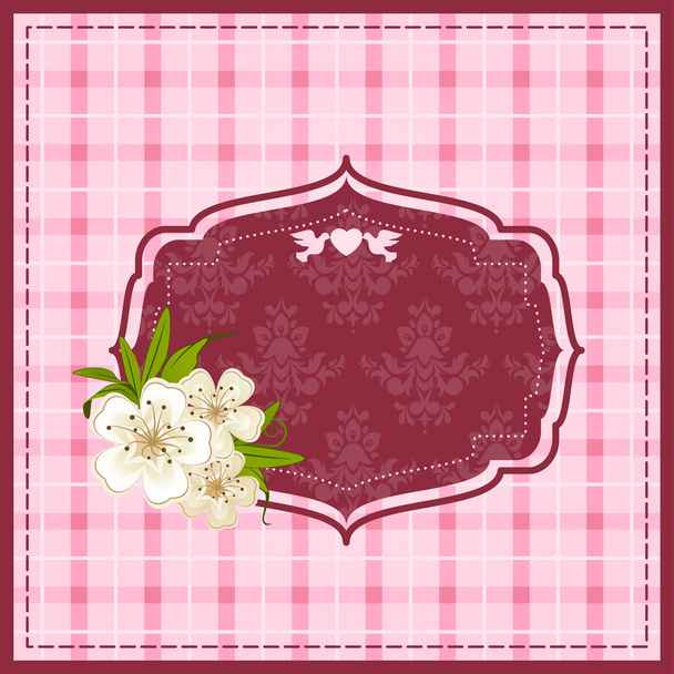 Vintage background with lace ornaments and flowers - Фото, зображення
