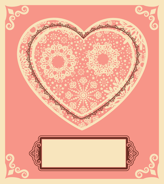 Vintage background with lace ornaments for Valentine's Day - Foto, Imagen
