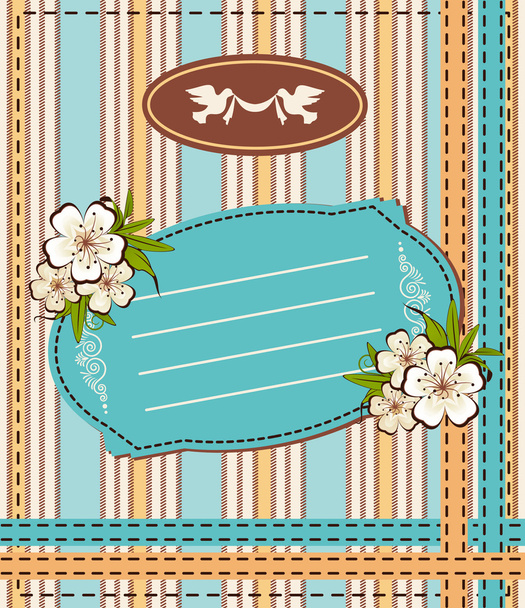 Vintage background with lace ornaments and flowers - Foto, Imagem