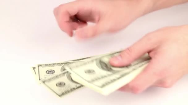 Καταμέτρηση χρήματα - δολάρια - Πλάνα, βίντεο